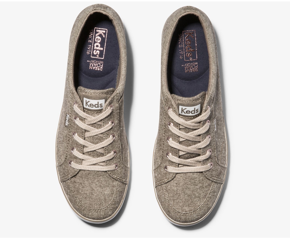 Tenis Keds Mujer Grises - Center Brushed Denim - 1907-EOKFZ